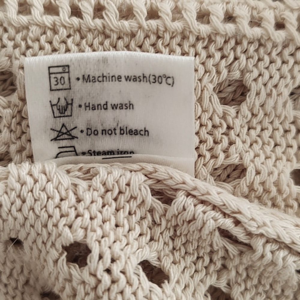 Like New Merokeety Nude Tan Open Weave Knit Tunic Short Cap Sleeves XXL Top - Picture 13 of 13